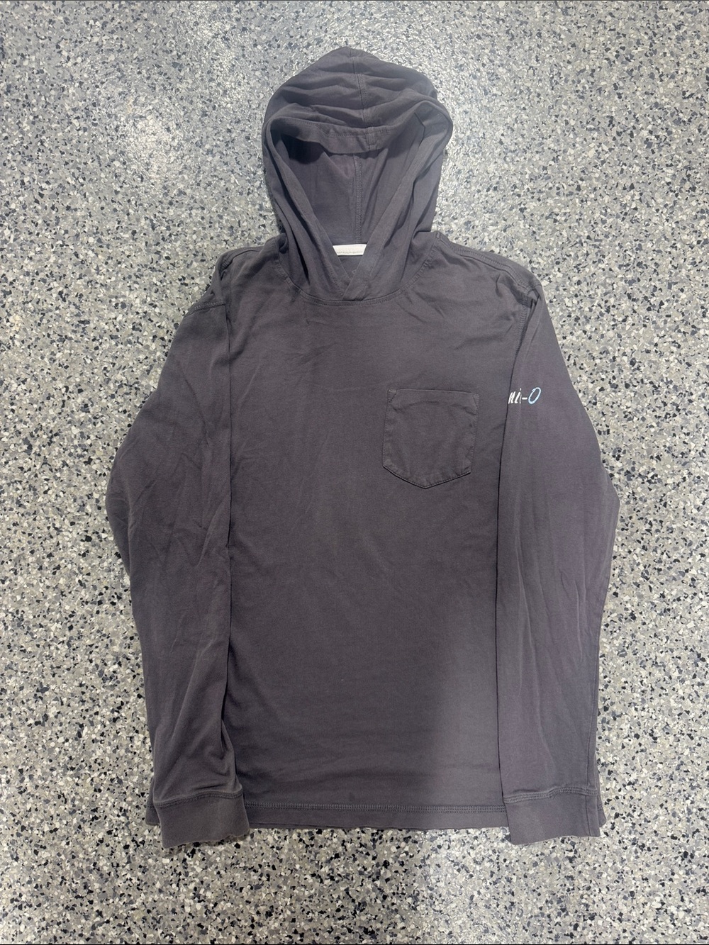 johnnie-O Charcoal Hooded Long-Sleeve Pocket Shirt